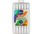 DUAL-TIP SKETC H MARKERS set of 12 text markers