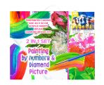 Diamond mosaic + Acrylic paints & canvas pictures painting by number 