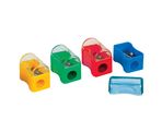 Sharpener plastic FOROFIS w/dust container (assorted colours)
