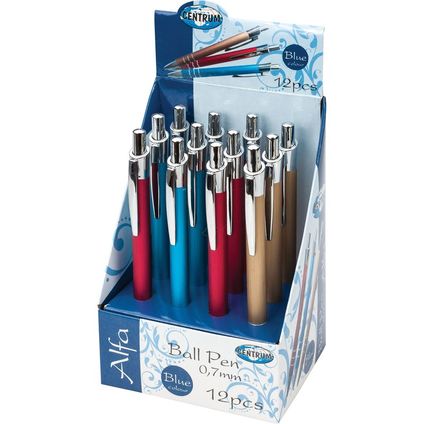 Automātiska lodīšu pildspalva ALFA zila 0.7mm 