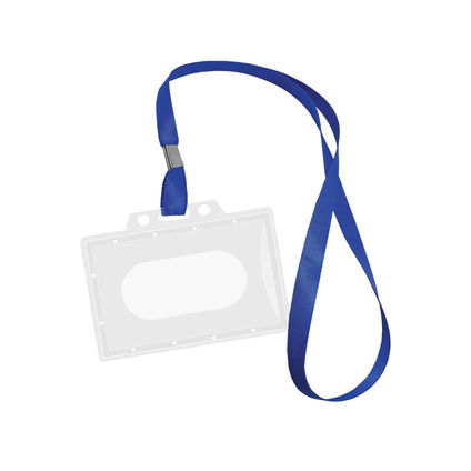 Name badge FOROFIS (hard plastic) 55x90mm with blue lanyard 42cm (polyester)