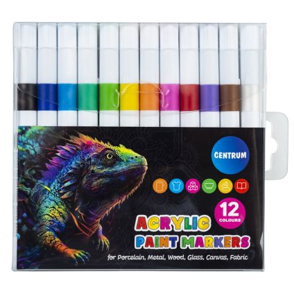 Acrylic paint markers set 12col. / PVC package 2-4mm