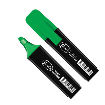Text marker green chisel tip 1-5mm black barrel FOROFIS