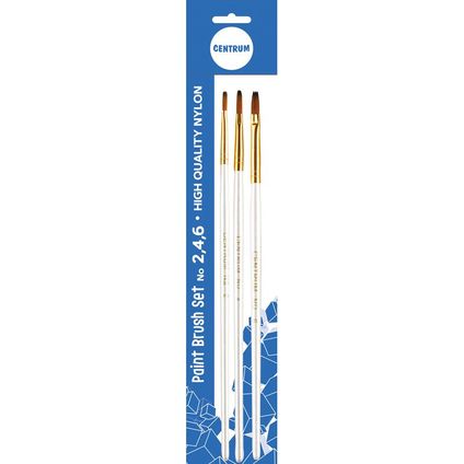Paint brushes set of 3pcs Nr.2;4;6 flat bristle (nylon)