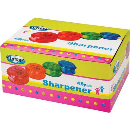 Sharpener plastic round w/container (assorted)