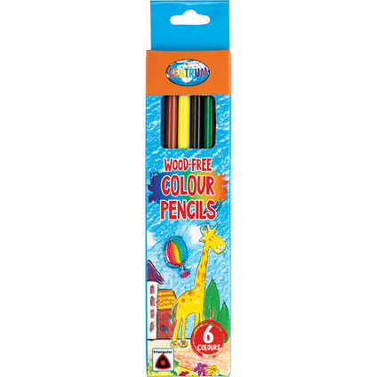 Color pencils 6col. WOOD FREE long size /paper box