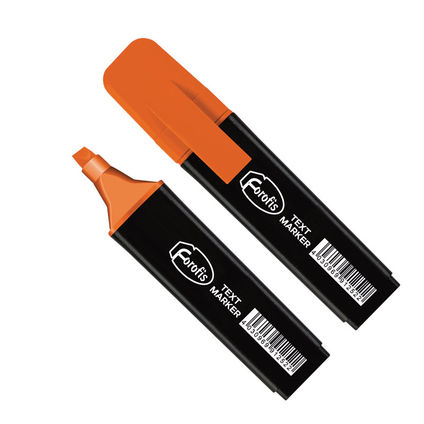 Text marker orange chisel tip 1-5mm black barrel FOROFIS