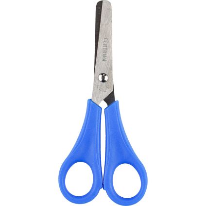 Scissors 13.5cm left hand, rounded for safety, with ruller