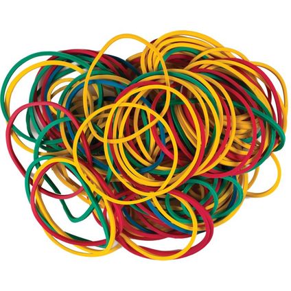 Rubber bands 500gr. size 40mm (80% latex) assorted