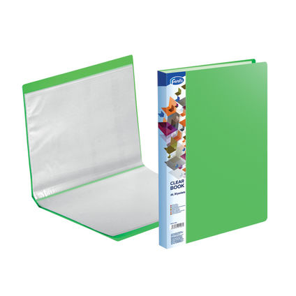 Transparent book A4 FOROFIS 0.60mm cover w/30 transp.pockets 0.03mm (green) PVC