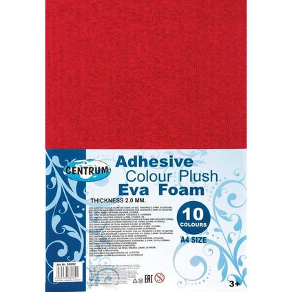 Adhesive Colour PLUSH EVA FOAM 10col. A4 (thickness 2.00mm)