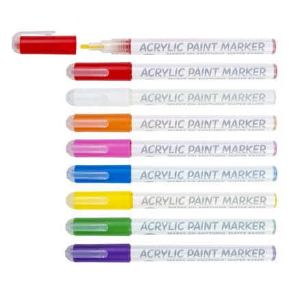 Acrylic paint markers set 8col. 1-3mm tip / PVC package