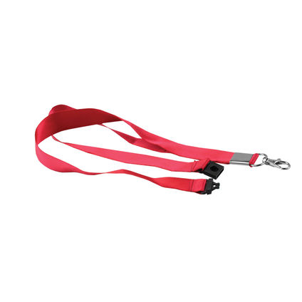 Зажим для бейдж-идентификатора FOROFIS на текстильном (полиэстер) шнурке 45х2см (красный)