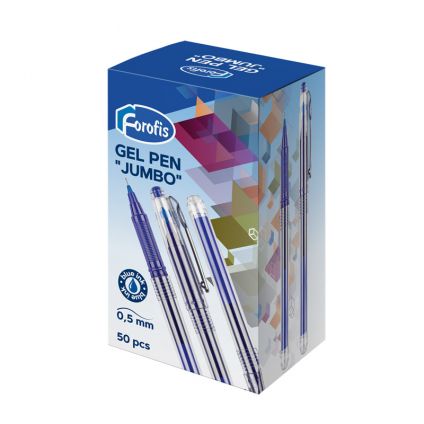 Gēla pildspalva JUMBO FOROFIS zila 0.5mm (vienreizēja)
