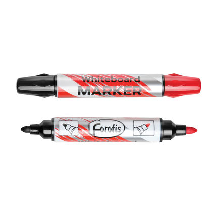 Whiteboard marker dual tip red&black, bullet tip FOROFIS