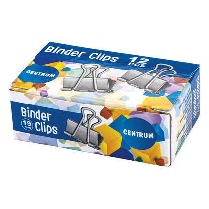 Binder clips 19mm 12pcs. black