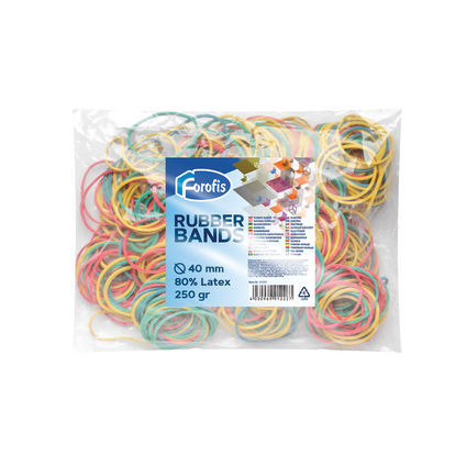 Rubber bands FOROFIS 250gr (80% latex) assorted
