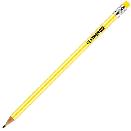 Pencil HB sharpened, round shape, with eraser, plastic