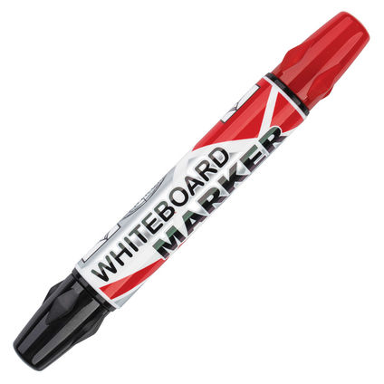 Whiteboard marker dual tip red&black, 2-5mm bullet tip