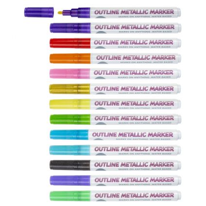 Набор акриловых маркеров контурные OUTLINE METALLIC 12цветов 1-3mm
