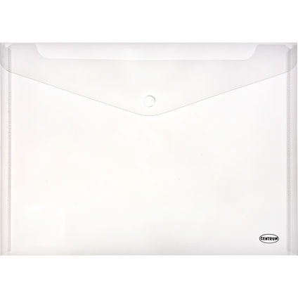 Envelope plastic A4 with button 0.16mm assorted PP