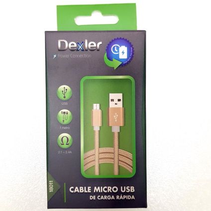 DEXLER Universāls Micro USB uz USB Datu & Ātrās Uzlādes 2 A kabelis 1M