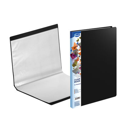 Transparent book A4 FOROFIS 0.50mm cover w/10 transp.pockets 0.03mm (black) PVC