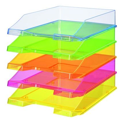 File tray plastic (clear, blue)