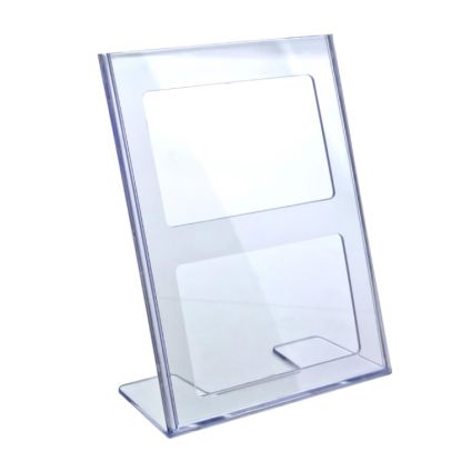 Display stand A5(V), plastic, for paper size 148x210mm, Clear