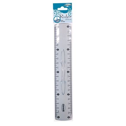 Ruler plastic 20cm clear