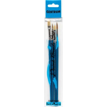 Paint brushes set of 2x Nr.2;4 round and flat (goat hair)