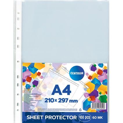 Sheet protectors A4 100pcs 60mk CENTRUM