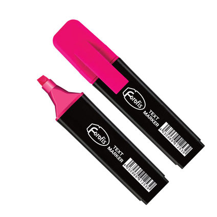 Text marker pink chisel tip 1-5mm black barrel FOROFIS