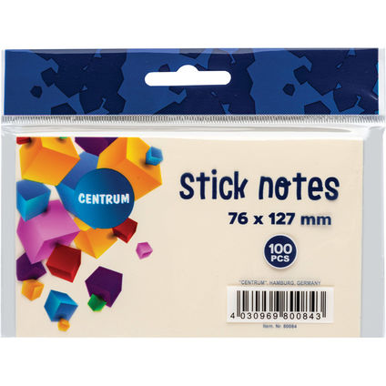 Stick notes 76*127mm 100sh. CENTRUM (light yellow)