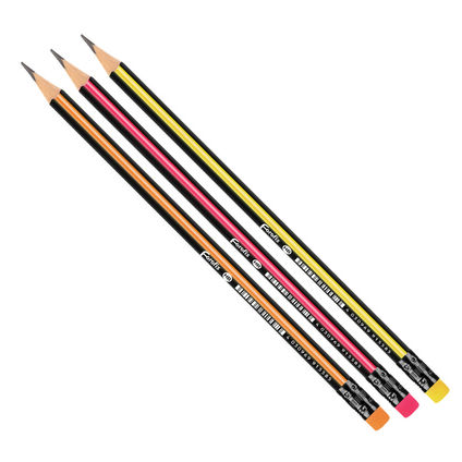 Простой карандаш HB FOROFIS заточенный, трехгранный, с ластиком, пластик