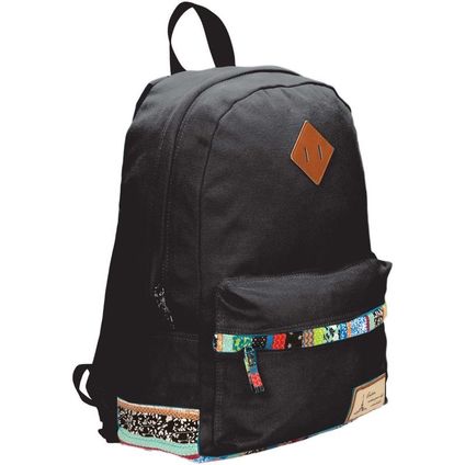 Backpack black 42x31x17cm (canvas)