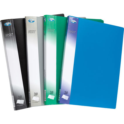 Transparent book VISIT A4 0.45/0.025mm with 20pockets assorted