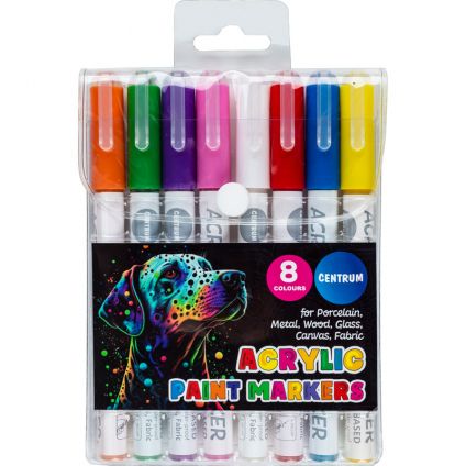 Acrylic paint markers set 8col. 1-3mm tip / PVC package