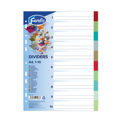 Dividers A4 10col. 0.13mm FOROFIS