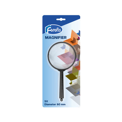 Magnifier 5* FOROFIS diam.60mm with little ring /blister packing