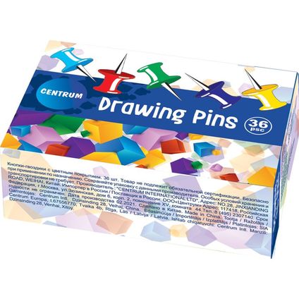 Drawing pins colored 36pcs.