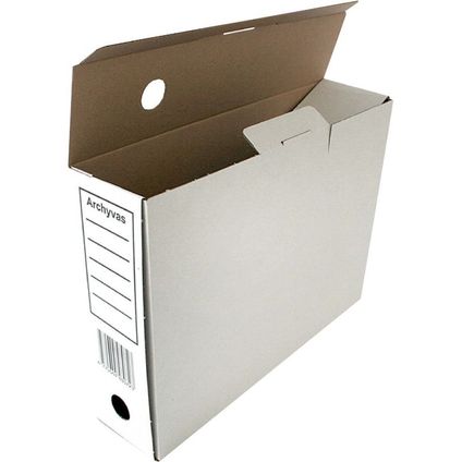 Archive box 12x34.5x24.5cm cardboard (white)