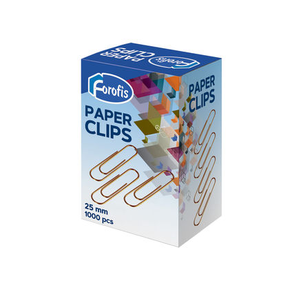 Paper clips 25mm FOROFIS copper round 1000pcs /paper box