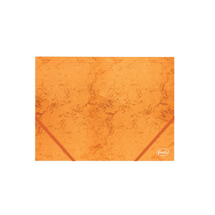 Folder flat cardboard FOROFIS A4 350g/m2 w/elast.bands (orange)