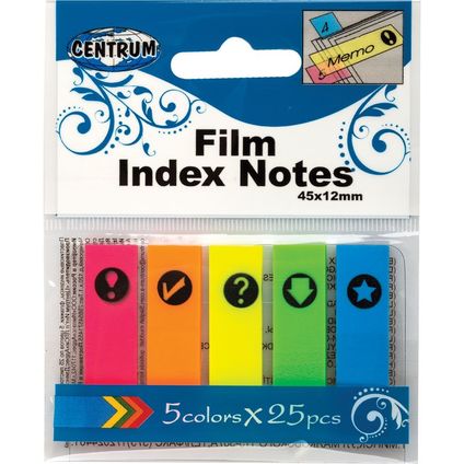 Film index notes 45*12mm 5neon col.x25sh.