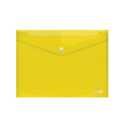 Папка-конверт А4 FOROFIS с кнопкой 0.16мм (прозрачная желтая) ПП
