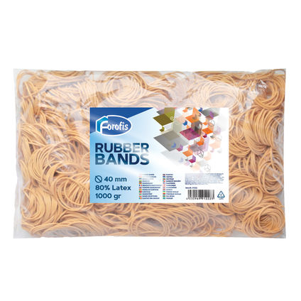 Rubber bands FOROFIS 1000gr d.40mm (80% latex) natural colour