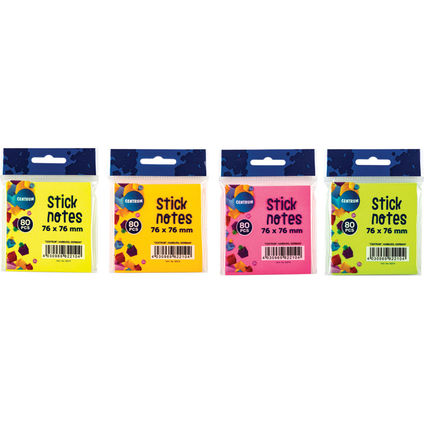 Stick notes 76x76mm 80sh. neon assorted
