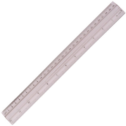 Ruler plastic 30cm clear