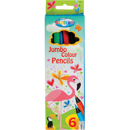 Color pencils plastic 6col. JUMBO 